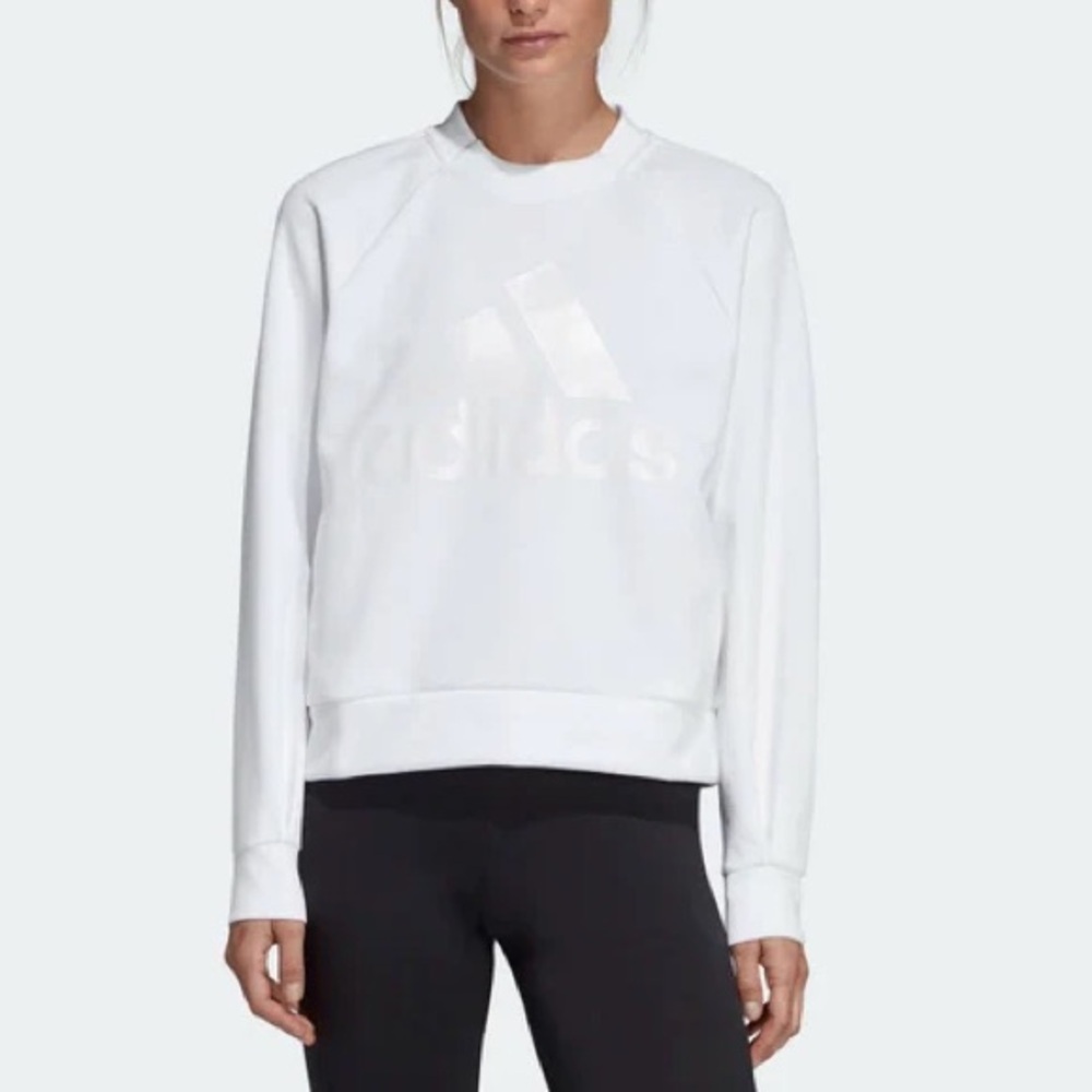 Adidas ID Glory Crewneck Sweatshirt White Women's Size L (Loose Fit)